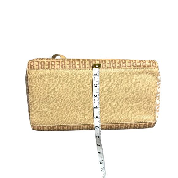 Bebe Ashley Logo Print Tote Bag Tan Handbag Purse XL Large School Work - Picture 14 of 16